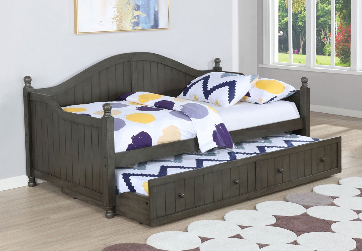 Jenna Grey Daybed Set With Trundle