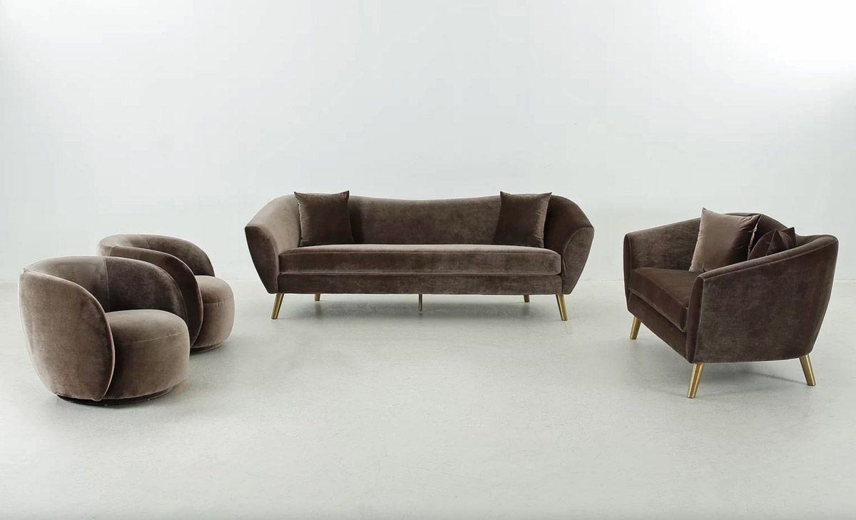 Jerico Coffee Flannelette Sofa Set