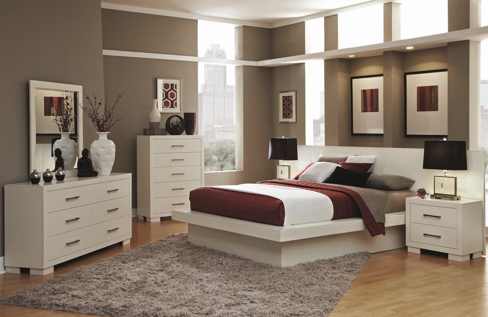 Jessica White Finish Platform Bed