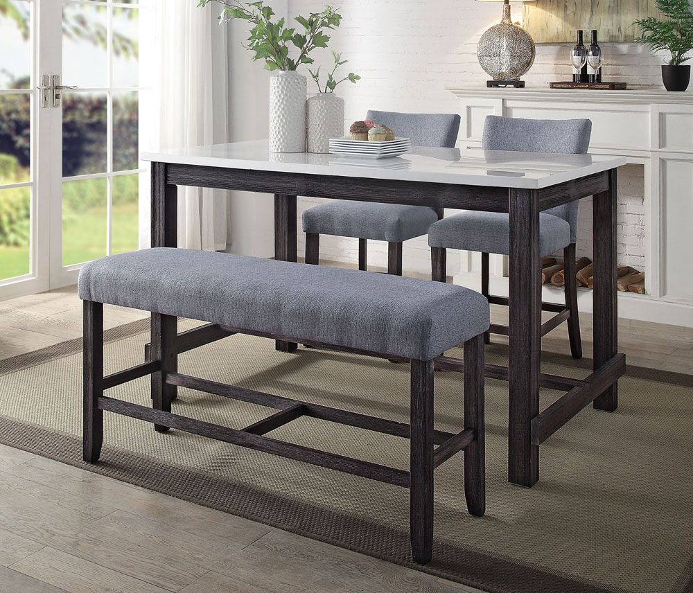 Jodie Marble Top 4-Piece Pub Table Set