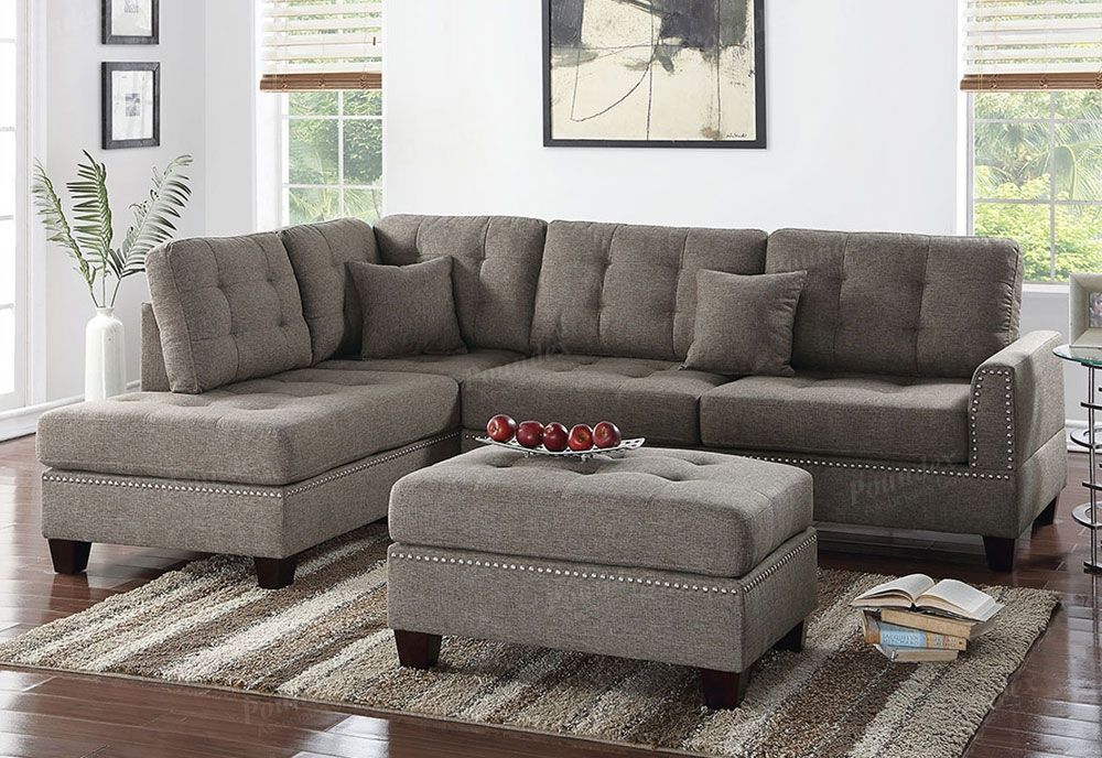 Joela Reversible Sectional,Joela Coffee Linen Sectional Set