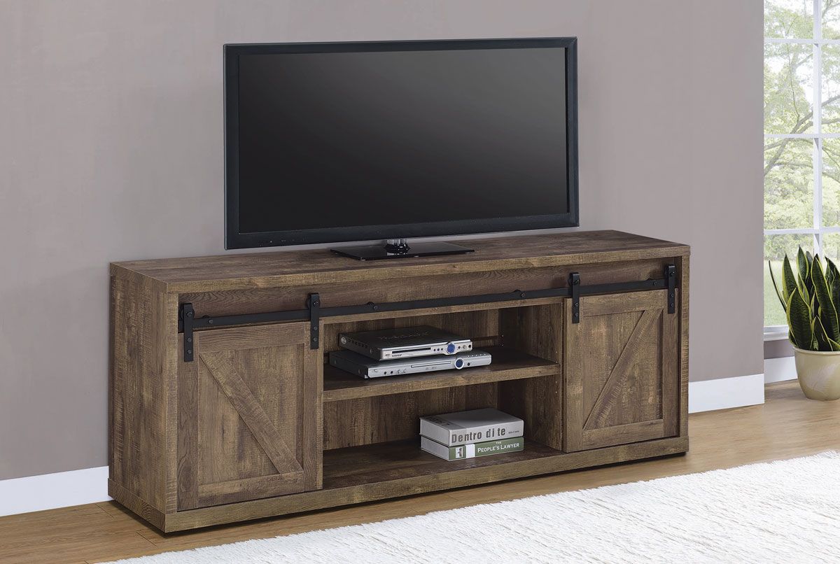 Jolin Rustic Oak Industrial TV Console