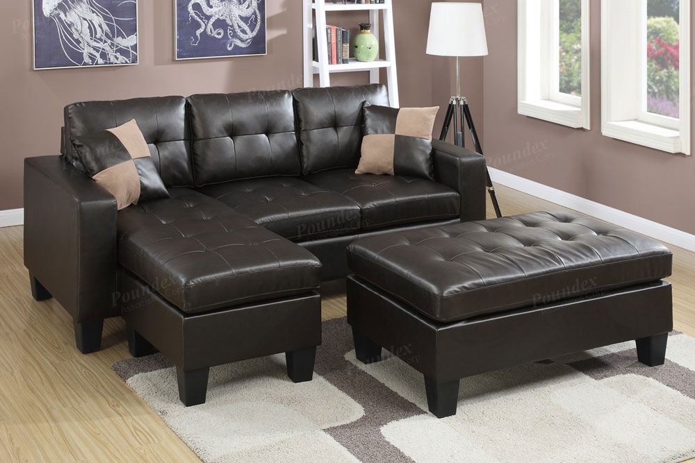 Jordan Espresso Leather Sectional Set