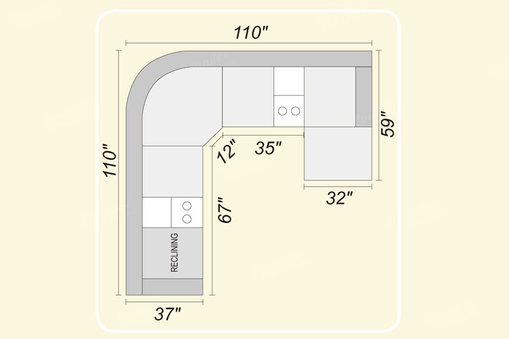 Joshua Recliner Sectional Dimentions