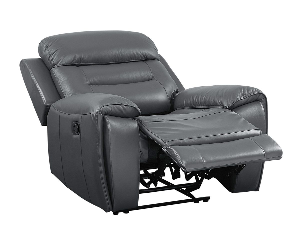 Joyce Grey Leather Recliner Chair
