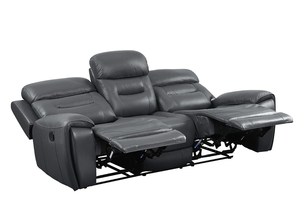 Joyce Grey Leather Recliner Sofa