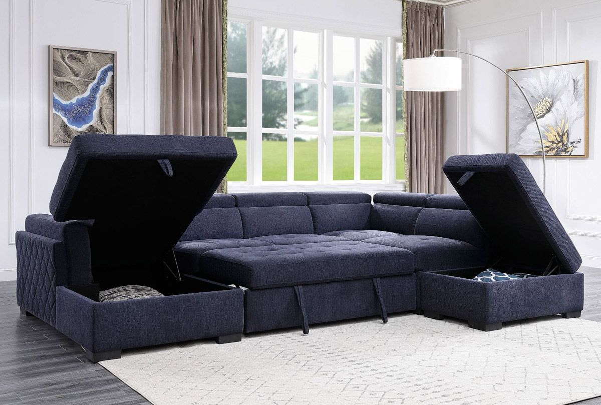 Juliana U Shape Sectional Sleeper With Storage