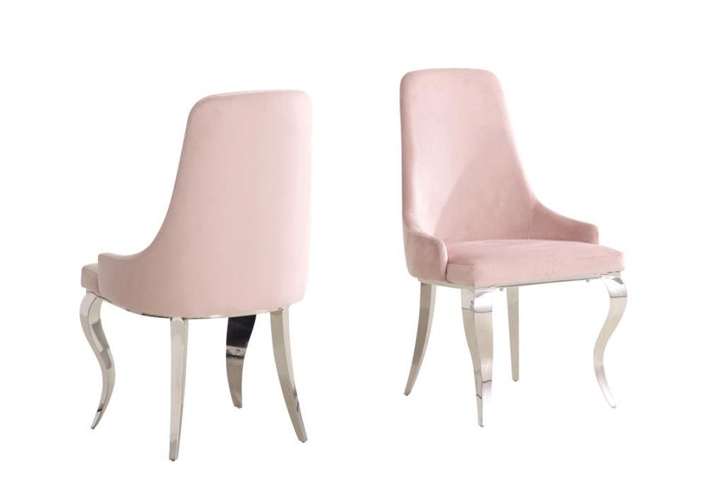 Kademore Pink Velvet Dining Chairs