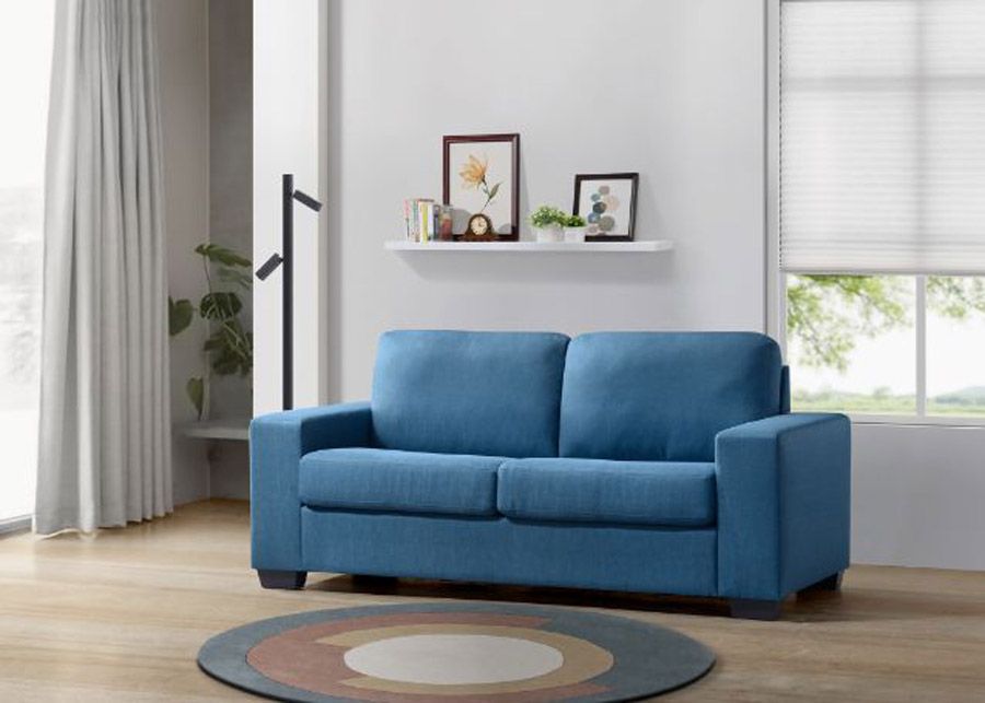 Kai Blue Sofa With Queen Sleeper