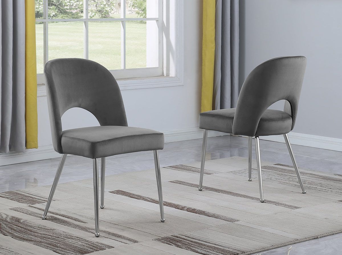 Kaiser Grey Velvet Dining Chairs
