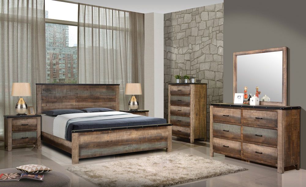 Kalen Rustic Wood Bedroom Furniture