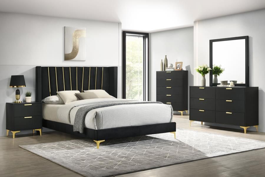 Kanab Black and Gold Bedroom Set
