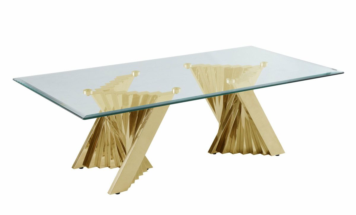 Kappa Gold Finish Modern Coffee Table