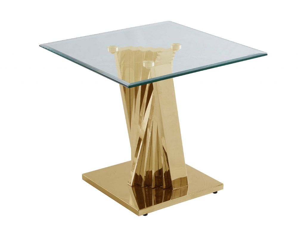 Kappa Gold Finish Modern End Table