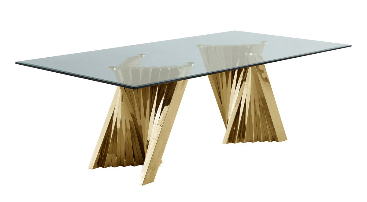Kappa Large Glass Top Dining Table