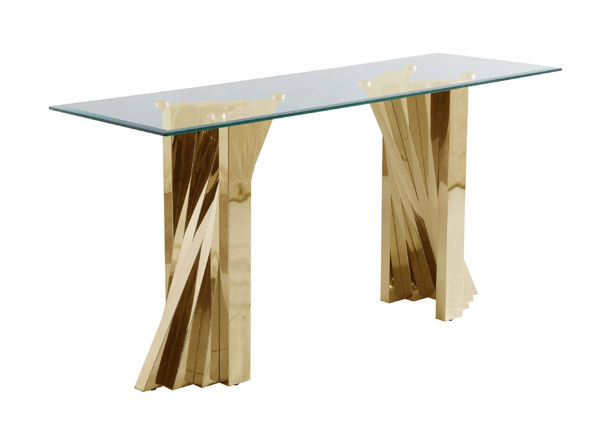 Kappa Gold Finish Modern Sofa Table