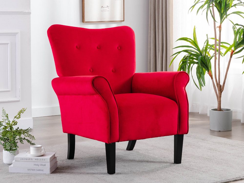 Kara Red Accent Arm Chair