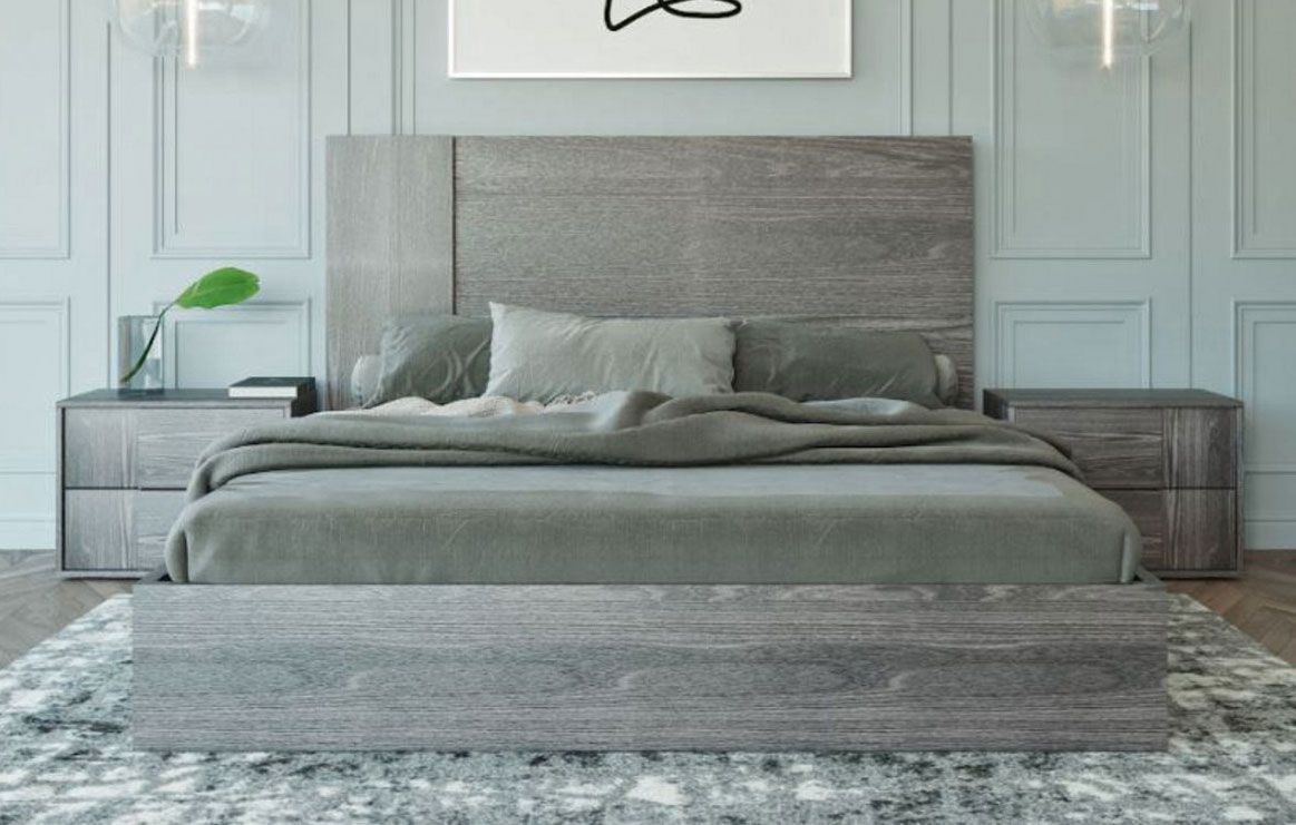 Karen Elm Grey Platform Bed