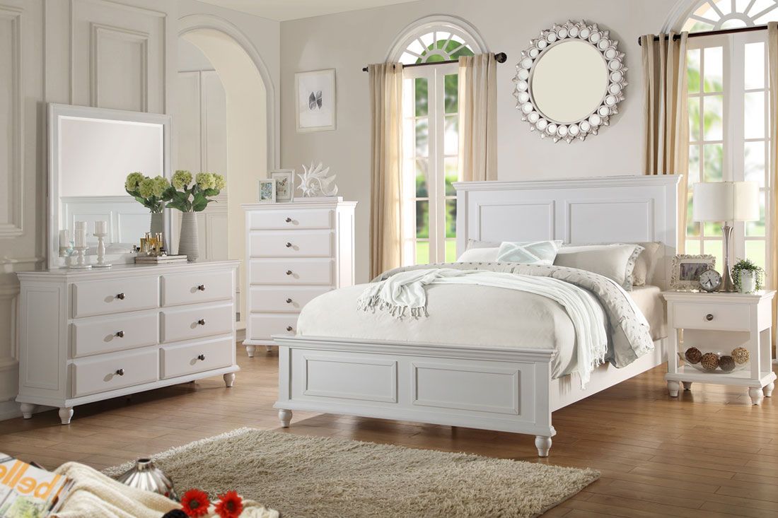 Karina Country Style Bedroom Furniture in White Finish