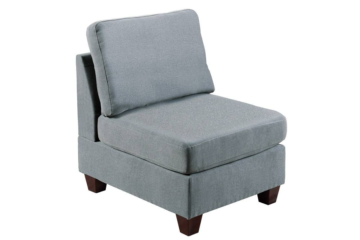 Karla Grey Linen Armless Chair