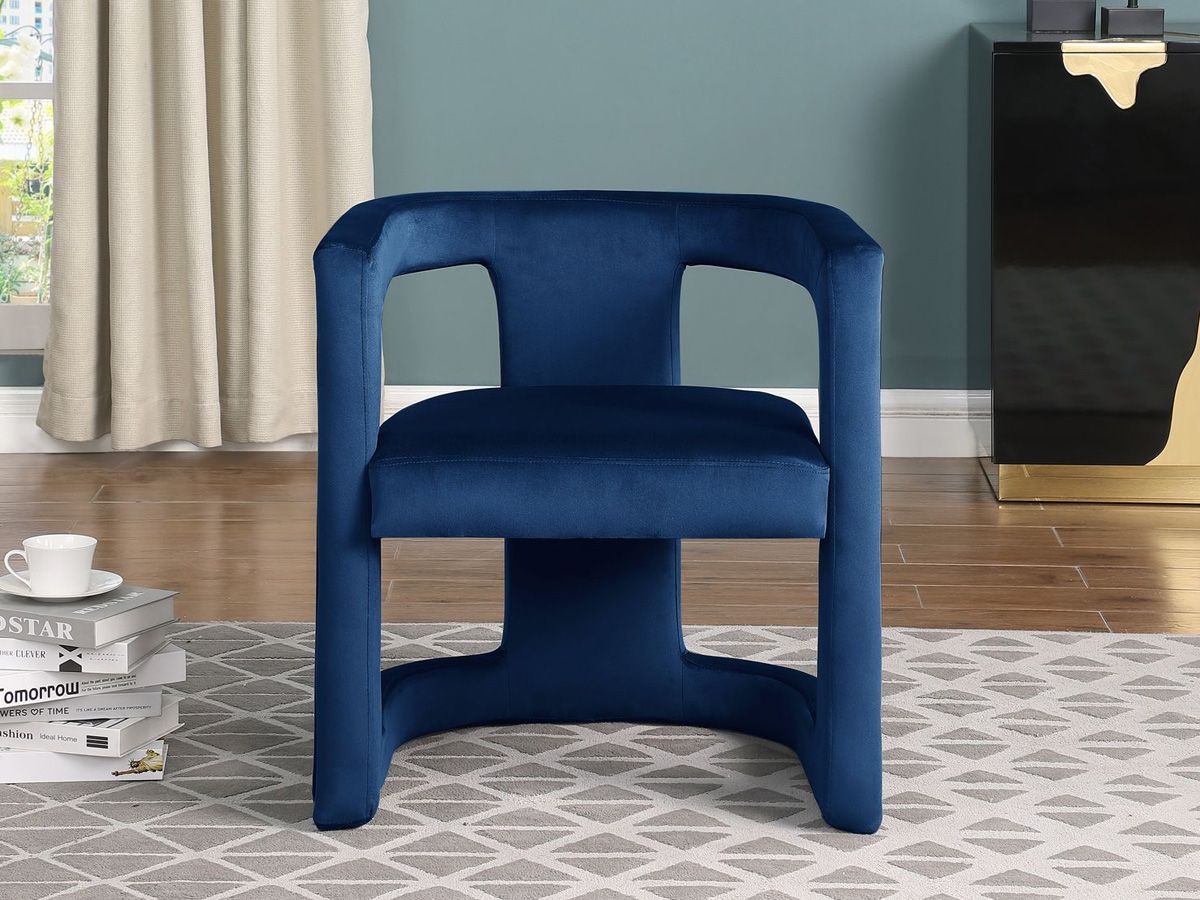 Katy Navy Blue Velvet Accent Chair
