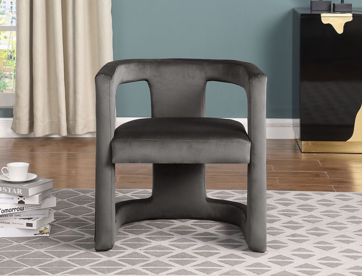 Katy Grey Velvet Accent Chair