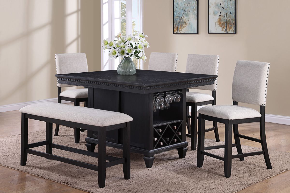 Keegan Counter Height Table Set With Bench