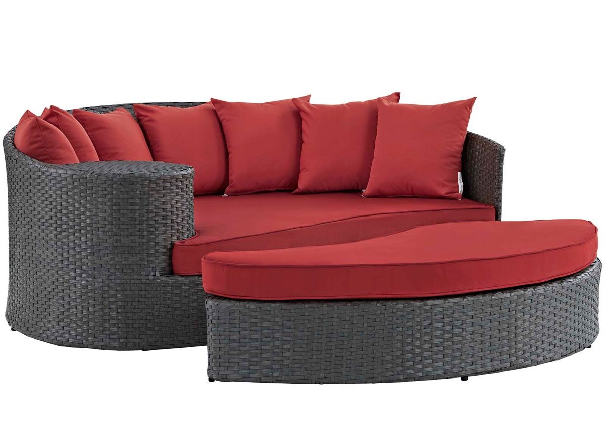 Keiran Red Outdoor Daybed Set