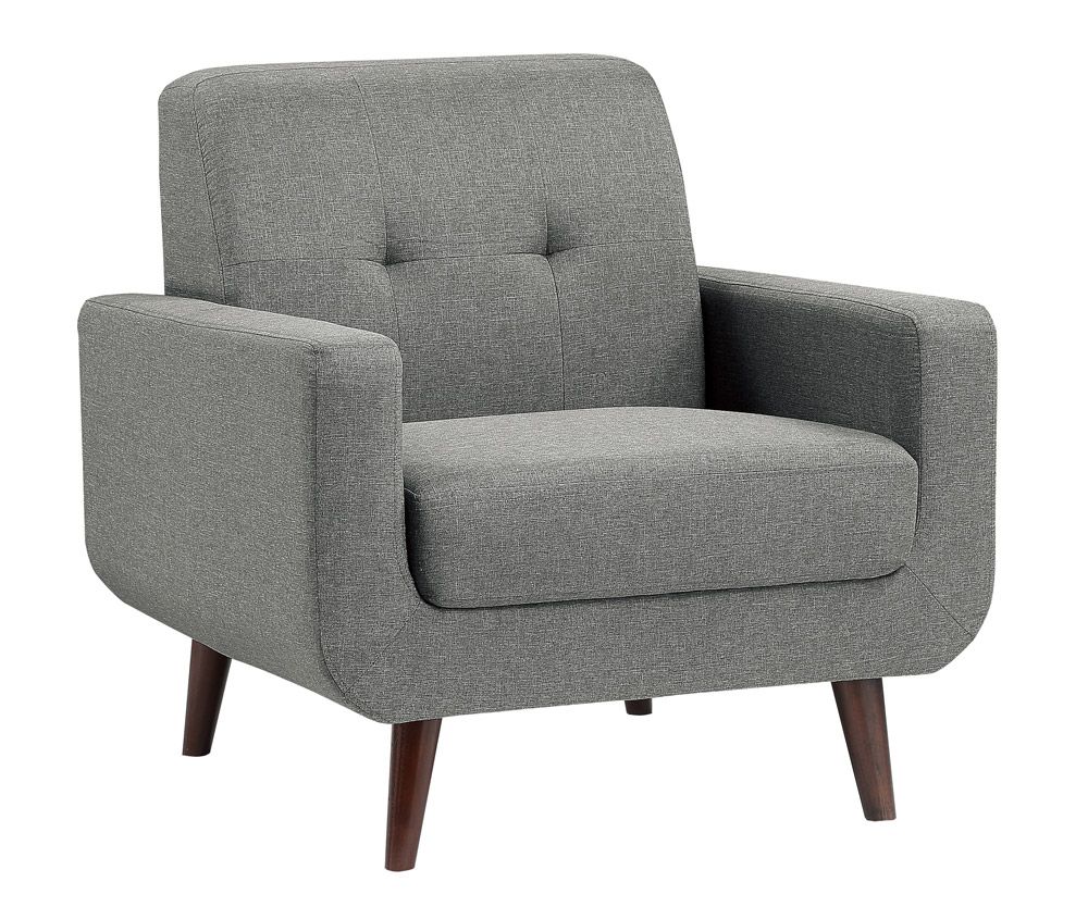 Kelvin Grey Linen Mid Century Modern Chair