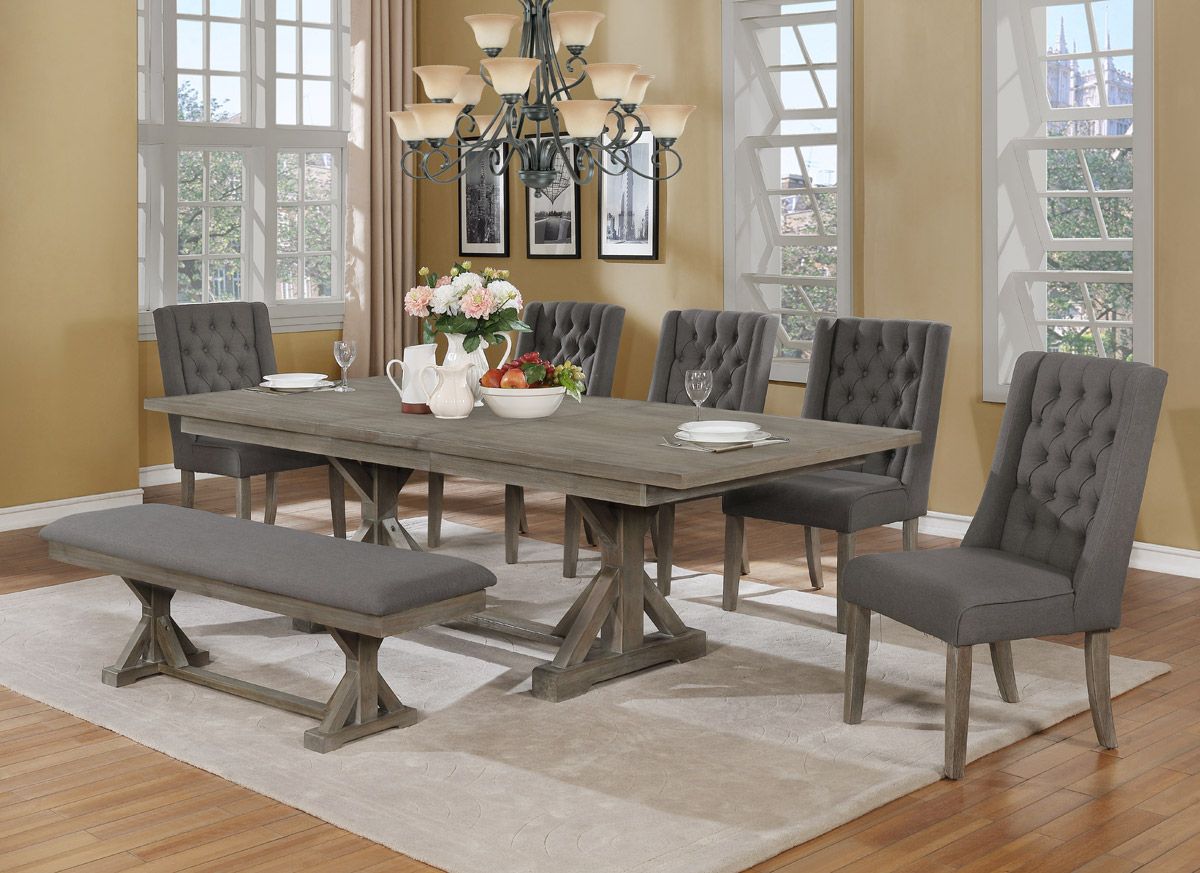 Kentucky Park Dining Table With Grey Chairs
