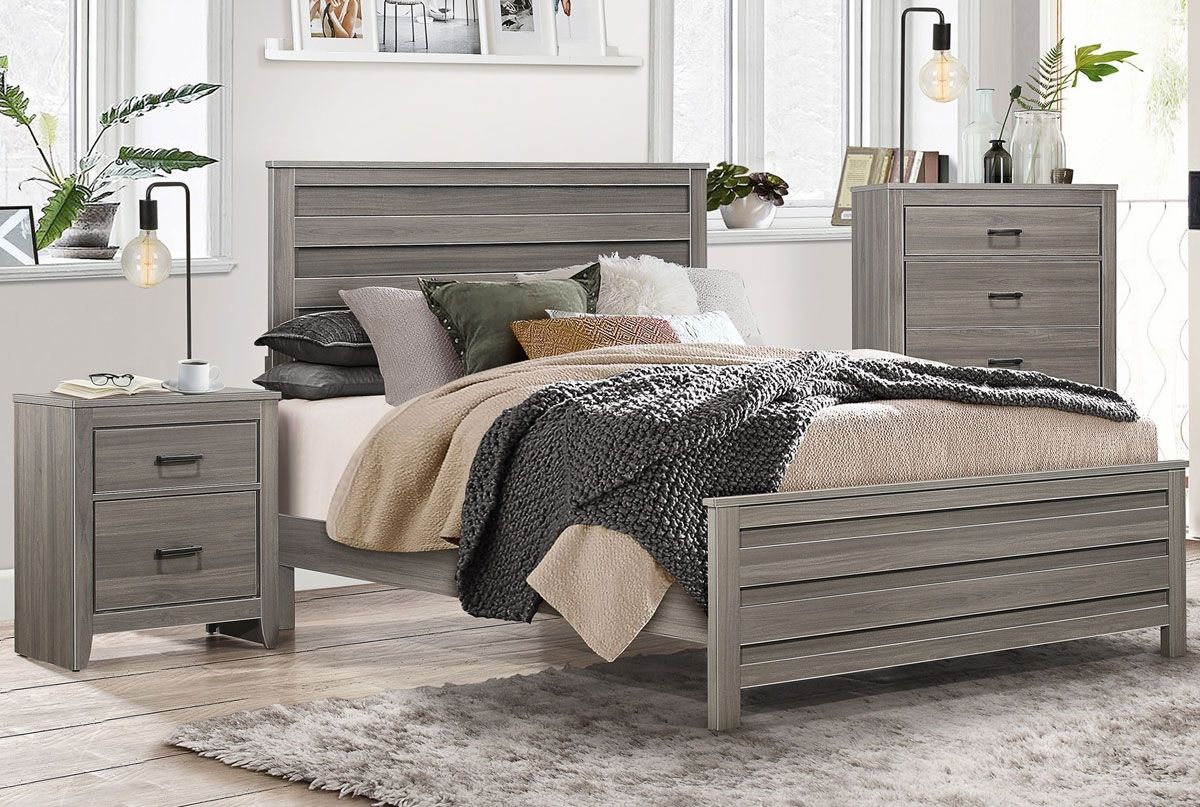 Kern Rustic Gray Finish Bed