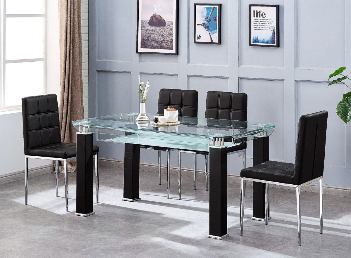 Ketch Modern Glass Top Table Set