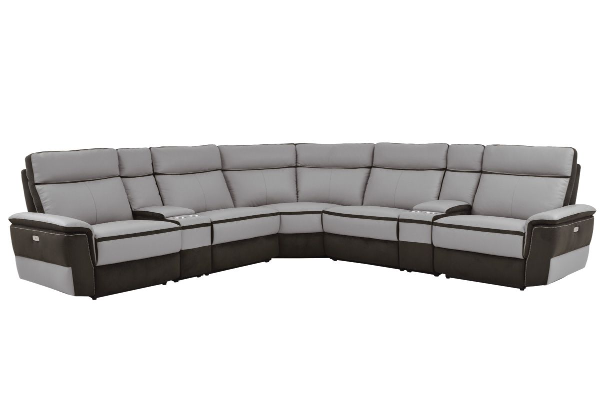 Kevin Recliner Sectional With Two Consoles