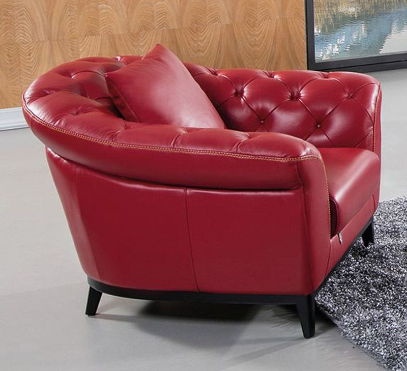 Kira Italian Red Leather Chair