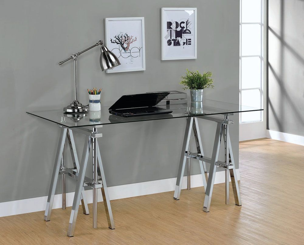 Kirsten Clear Glass Adjustable Desk