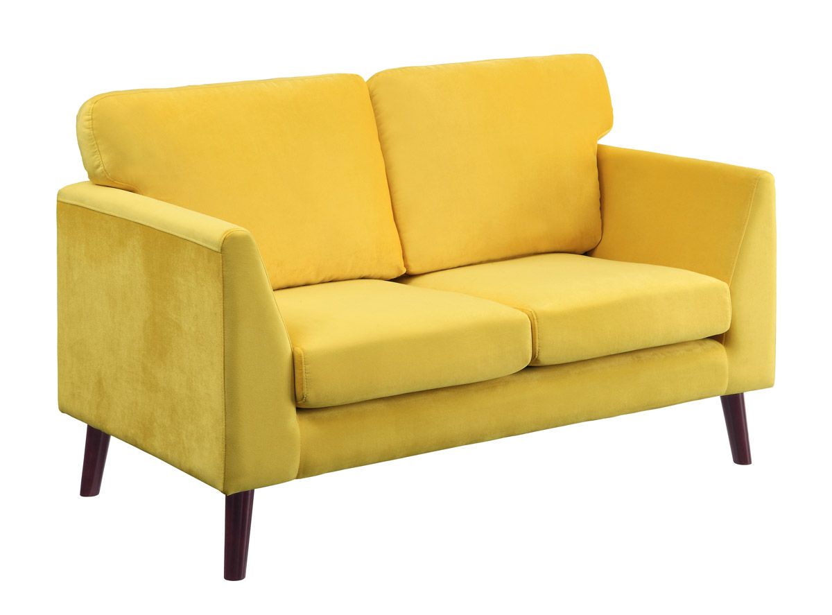 Kittleson Yellow Velvet Loveseat