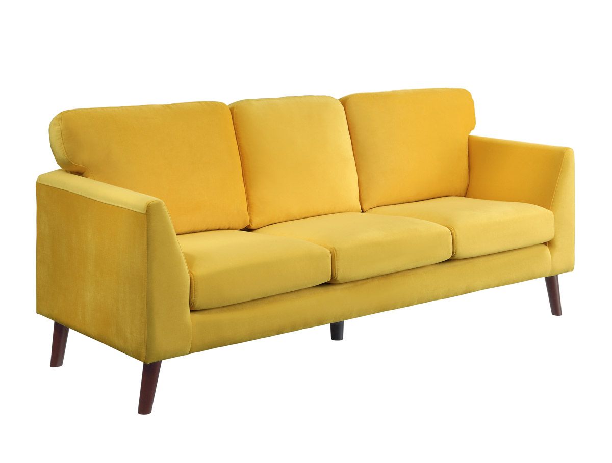 Kittleson Yellow Velvet Sofa