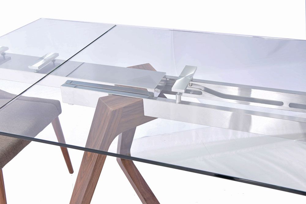 Knox Glass Top Table Extansion,Knox Dining Chair,Knox table Glass Top,Knox Modern Glass Top Table Set