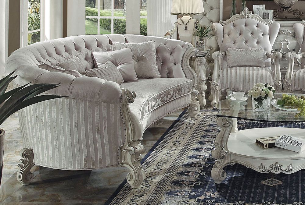 Kodie Crystal Tufted Fabric Sofa