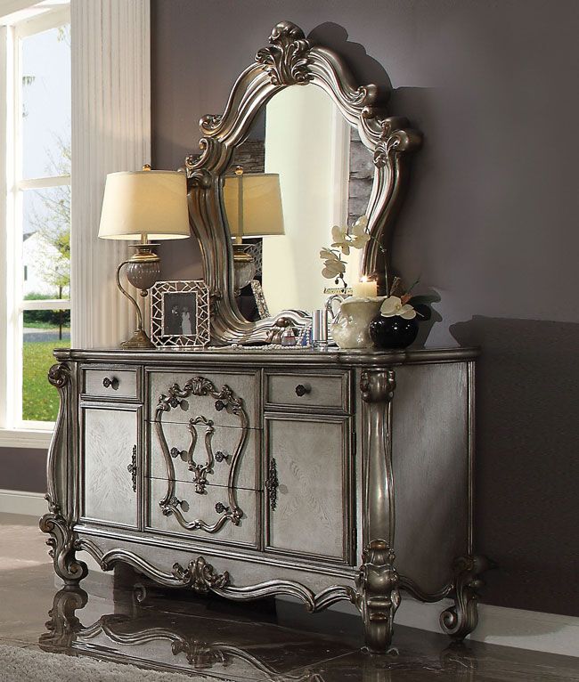 Havilah Platinum Finish Dresser With Mirror