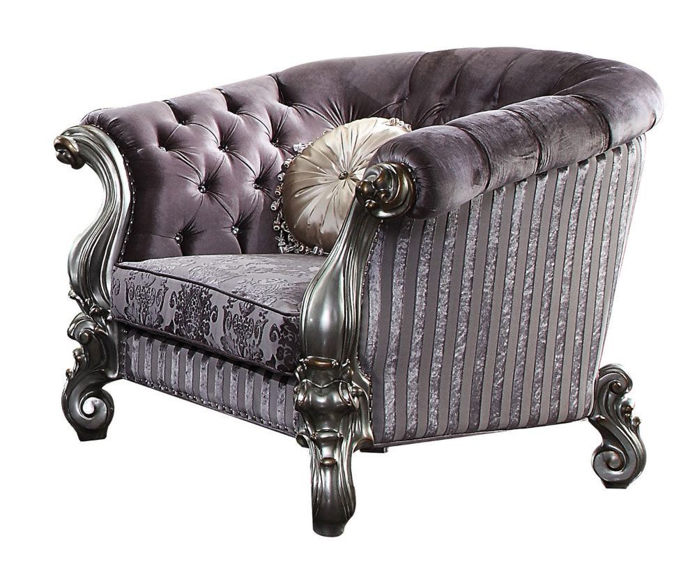 Kodie Tufted Platinum Velvet Chair