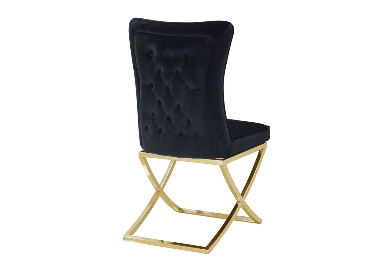 Baristo Black Velvet Dining Chair Gold Base