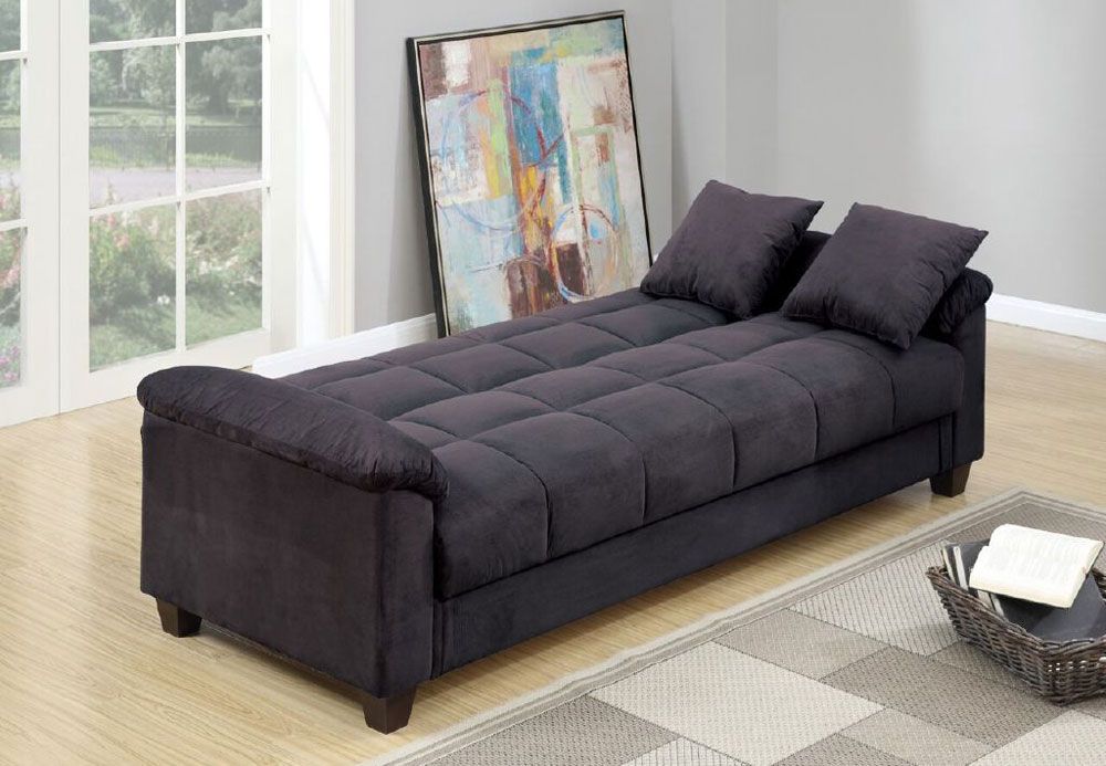 Kylie Ebony Microfiber Sofa Bed