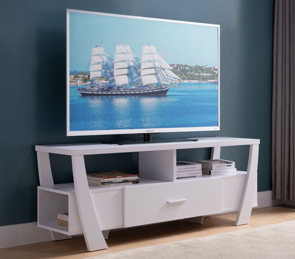 Lander White Finish TV Stand