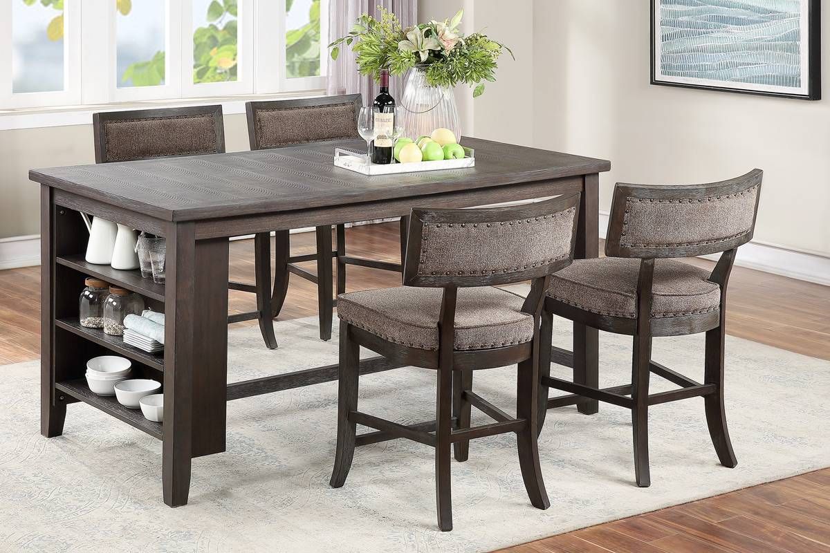 Landrum Rustic Espresso Island Table Set