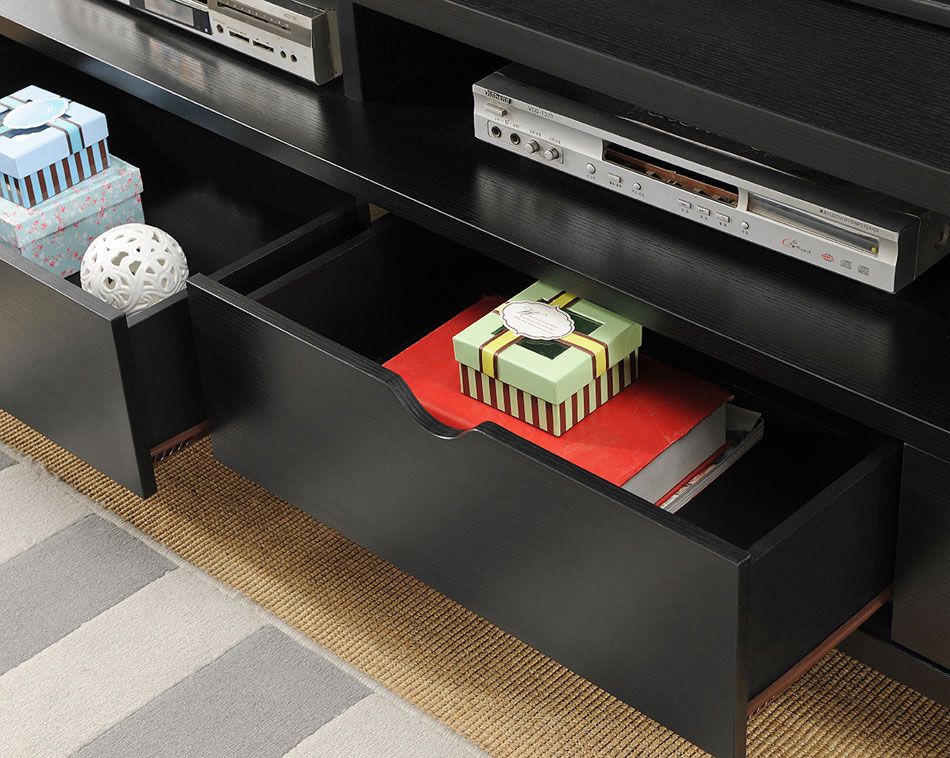 Lanie TV Stand Drawers ,Lanie 70 Inch Black TV Stand