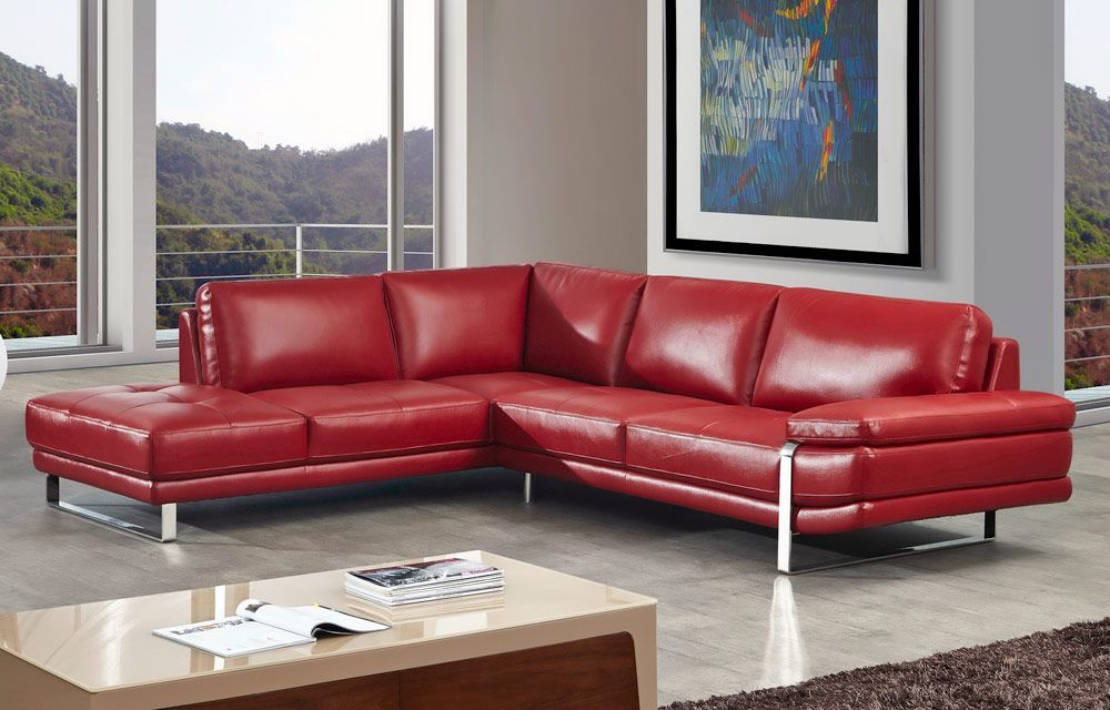 Lara Red Sectional Genuine Leather