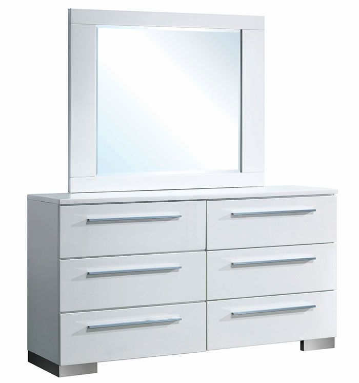 Larena Modern White Lacquer Dresser