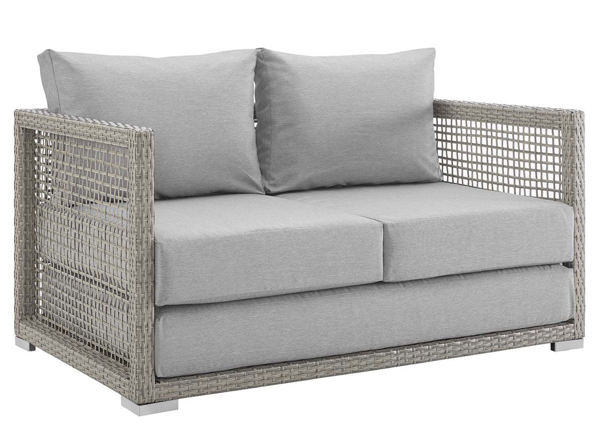 Lark Grey Outdoor Loveseat