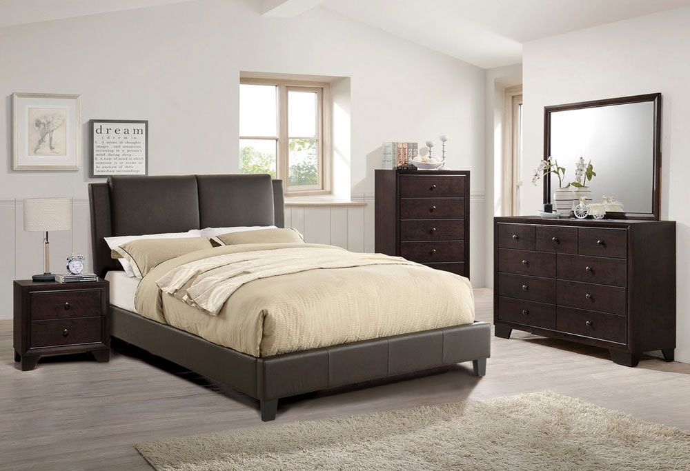 Laurent Platform Leather Bed